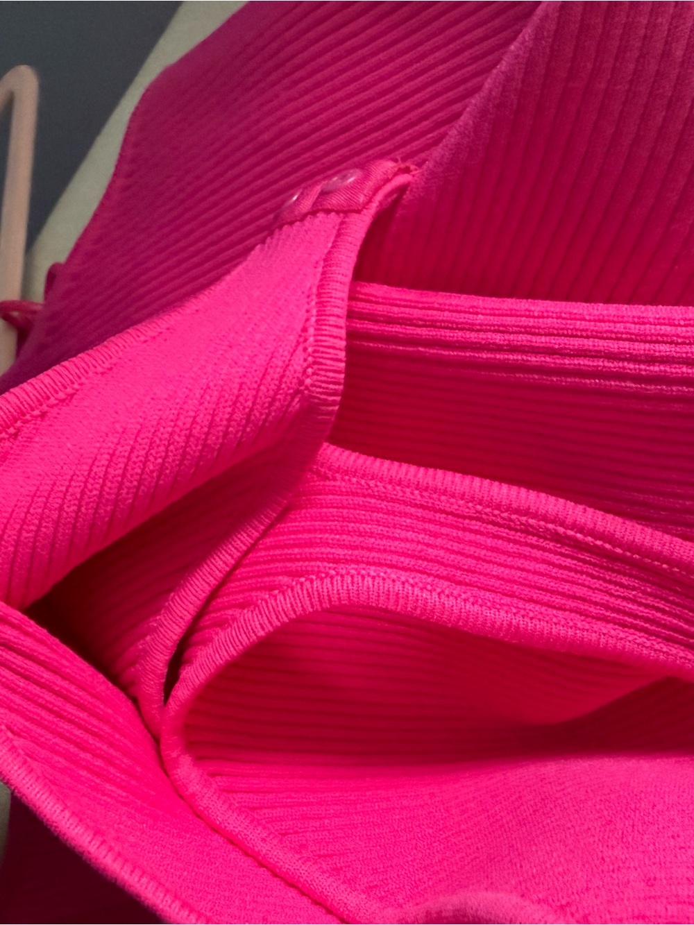Bershka Hot Pink Chain-Detail Ribbed Bodysuit - Picture 7 of 7